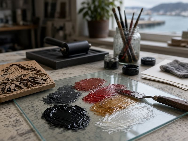 Relief inks at Print Studio Countsovve