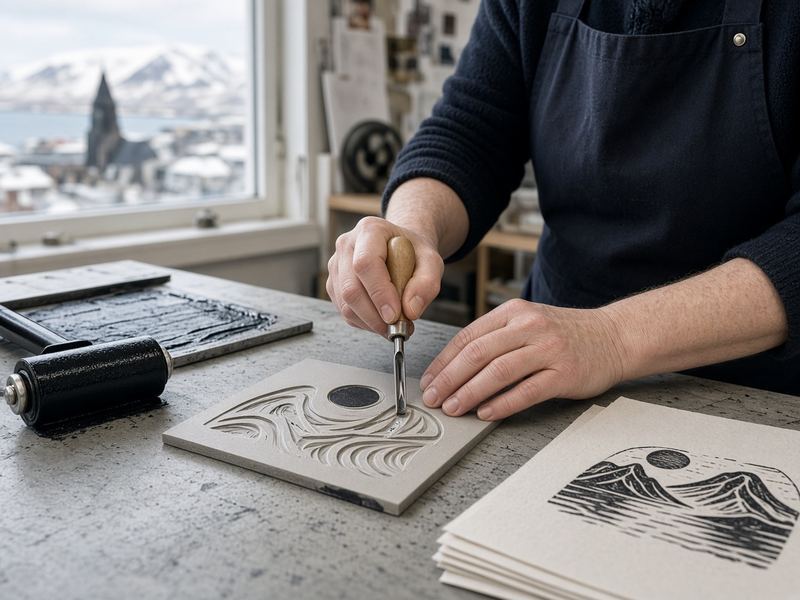 Linocut intro at Print Studio Countsovve